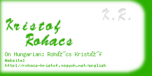 kristof rohacs business card